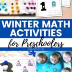 A collage of Winter Math Activities for Preschoolers