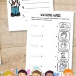 Two Cleanliness Worksheets for Kindergarten on a table