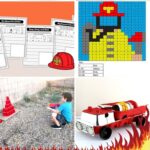 A collage of Firefighter Activities for Elementary