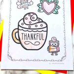 A Thanksgiving Coloring Page on a table