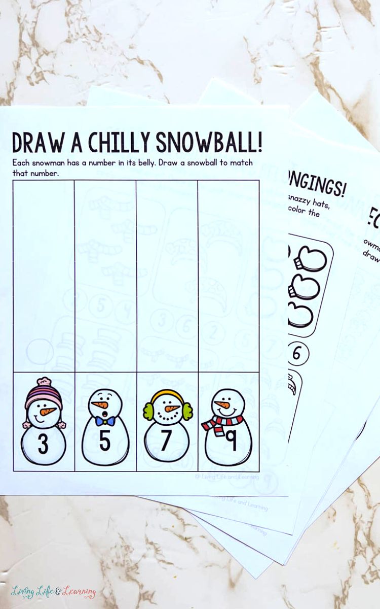 Snowman Counting Worksheet