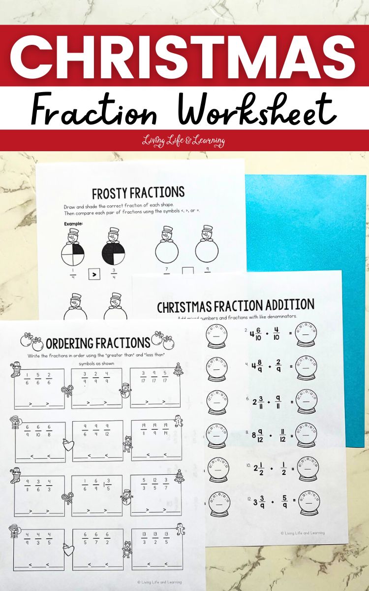 Christmas Fraction Worksheet