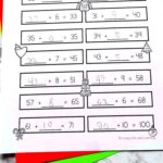 A Christmas Addition Worksheet on a table