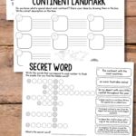 Three Continents and Oceans Worksheets on a table