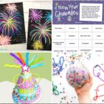 A collage of New Year Activities for Elementary Students