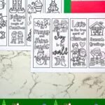 Eight uncut Printable Christmas Bookmarks on a table
