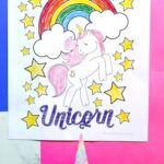 A Unicorn Coloring Page on a table