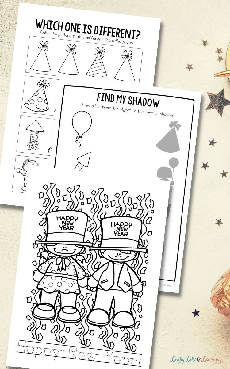 New Year Worksheets for Preschool