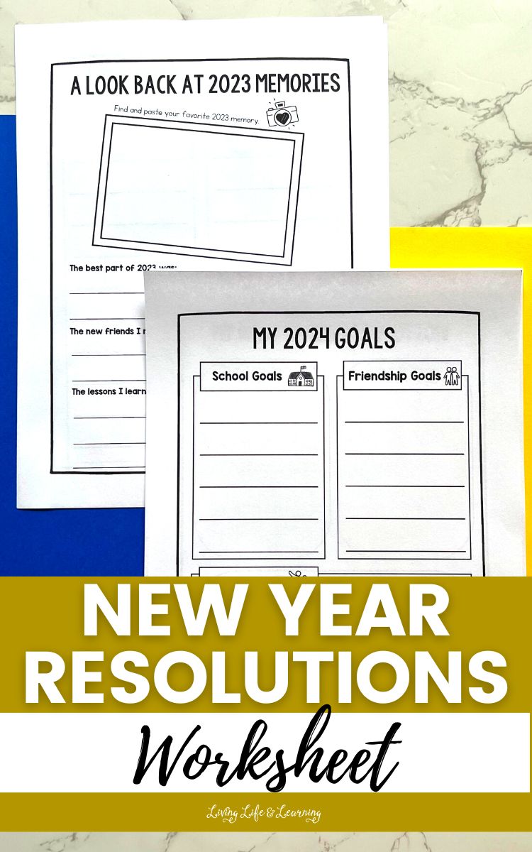 New Year Resolutions Worksheet for Kids