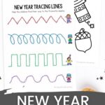 New Year Worksheets for Preschool on a table