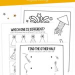 New Year Worksheets for Preschool on a table