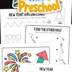 New Year Worksheets for Preschool on a table