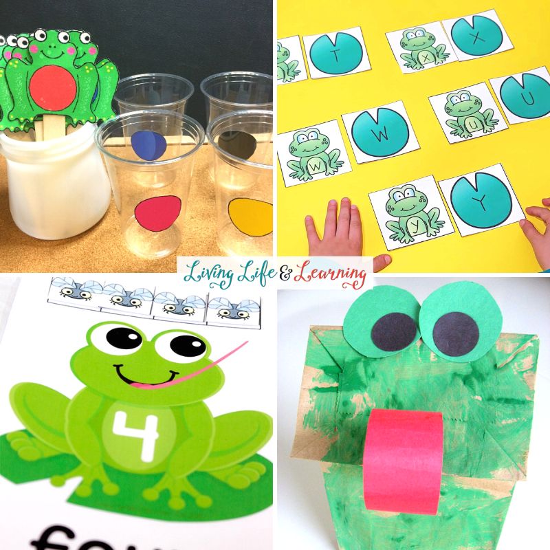 A collage of Frog Activities for Toddlers