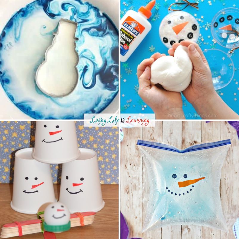 Snowman Making Kit for Kids - Build A Snow Man Craft Kits for Girls, Boys, Toddlers Ages 3+ Kid Winter Christmas Crafts Activities Stocking Stuffers