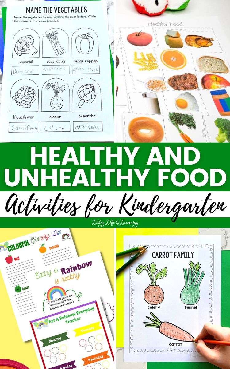 Healthy and Unhealthy Food Activities for Kindergarten