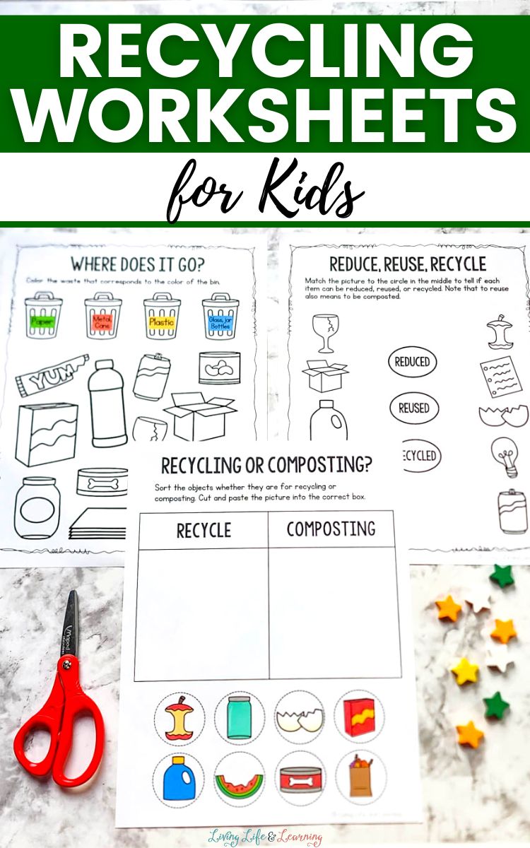 Recycling Worksheets for Kids