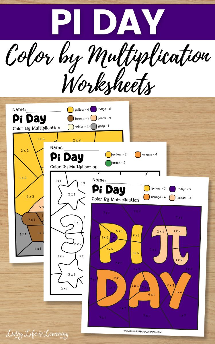 Pi Day Color by Multiplication Worksheets
