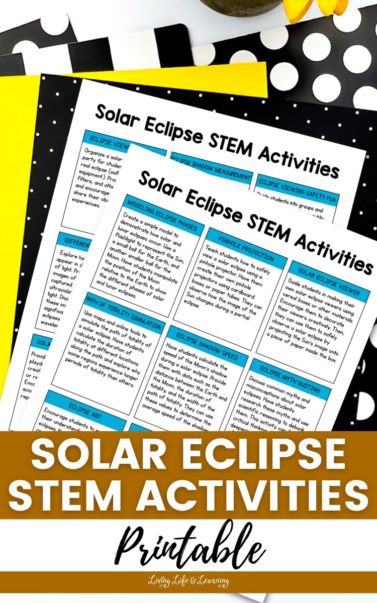 Solar Eclipse STEM Activities Printable