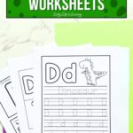 Three D is for Dinosaur Worksheets on a table