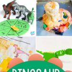 A collage of Dinosaur Activities for Elementary Students