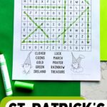 A St. Patrick’s Day Word Search Activity on a table