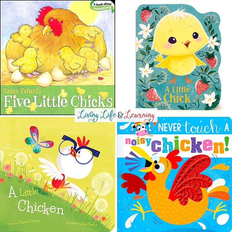 A collage of Chicken Books for Toddlers.