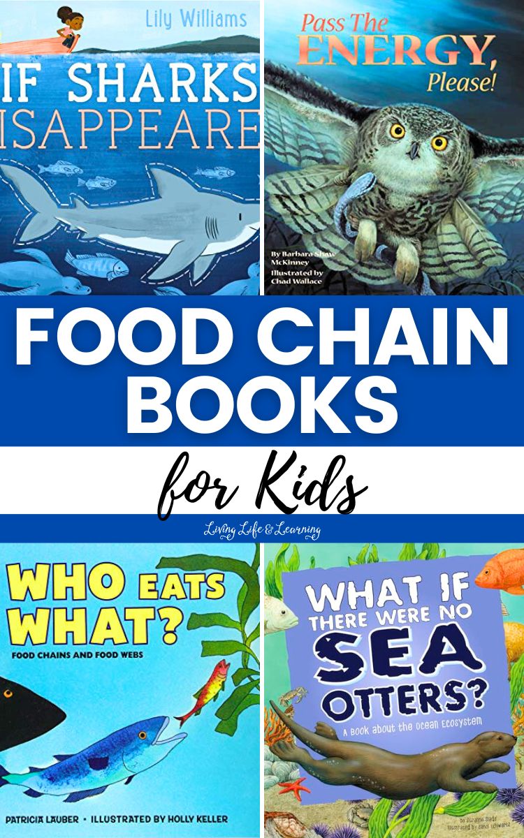 A collage of Food Chain Books for Kids.