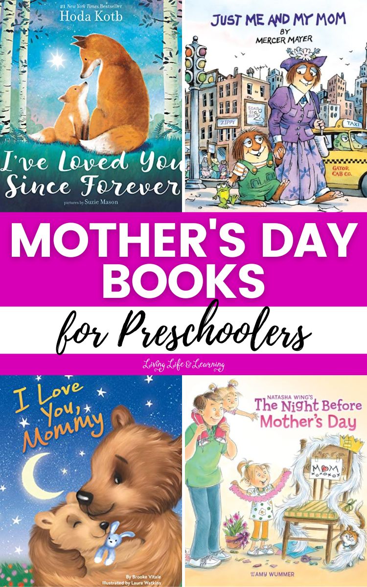 A collage of Mother's Day Books for Preschoolers
