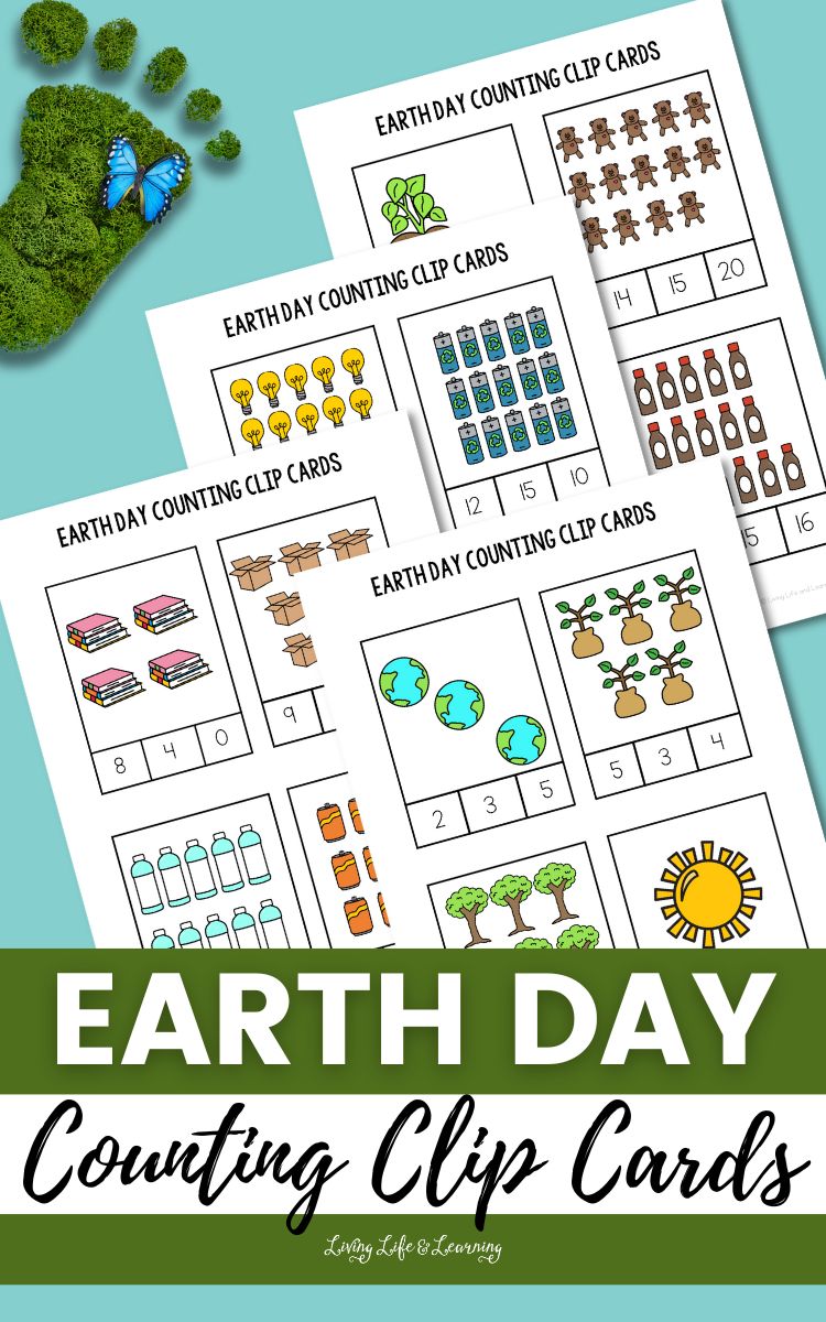 Earth Day Counting Clip Cards