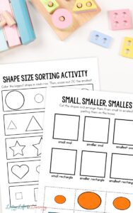 Shape Size Sorting Printables for Vocabulary and Early Math Skills