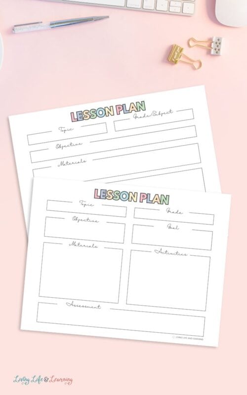 Homeschool Lesson Plan Template to Simplify Planning