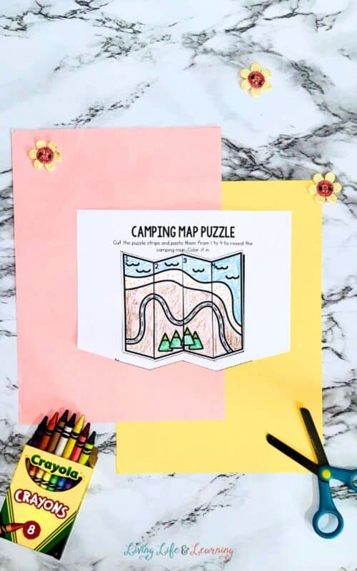 Camping Cut and Paste Worksheets for Summer Fun Learning