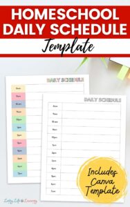 Homeschool Daily Schedule Template to Organize Time