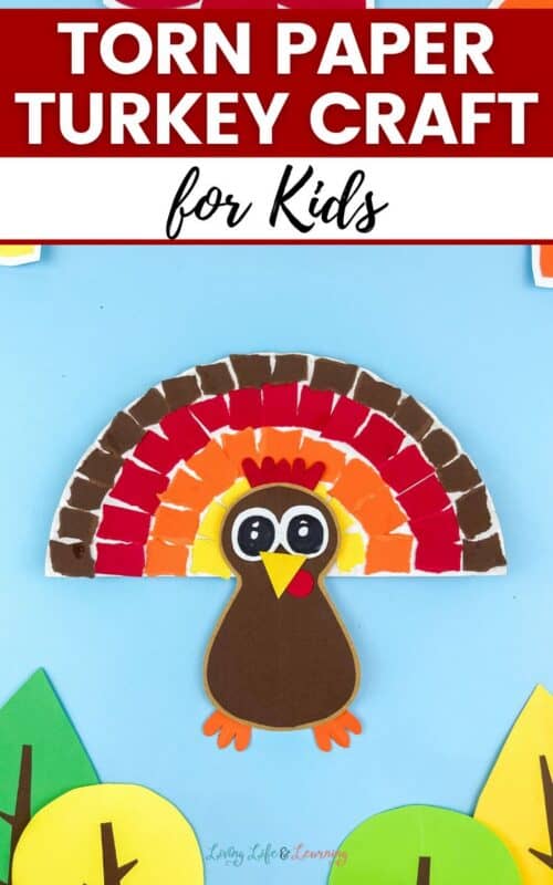 Torn Paper Turkey Craft for Kids This Thanksgiving