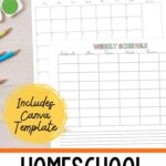Homeschool Calendar Template pages