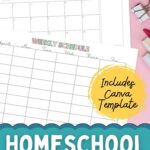 Homeschool Calendar Template pages