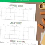 Homeschool Calendar Template pages