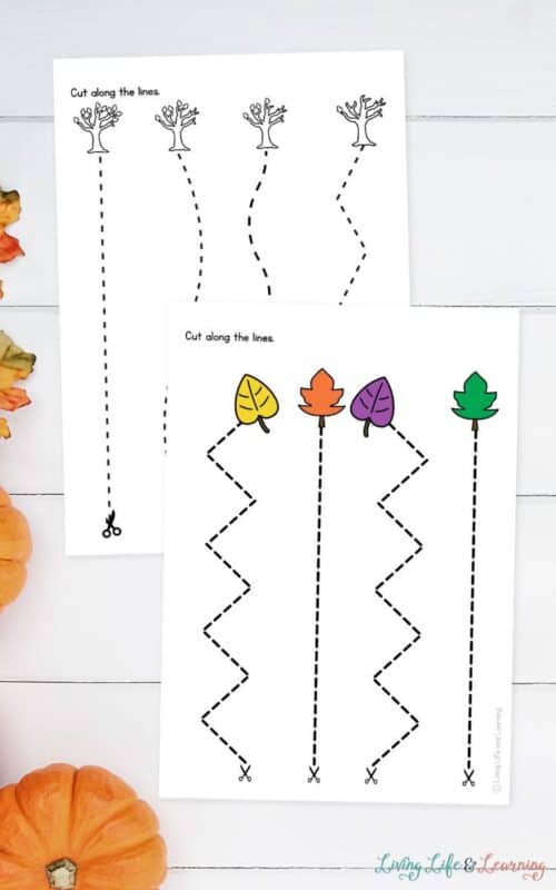 Fall Cutting Worksheets to Boost Fine Motor Skills