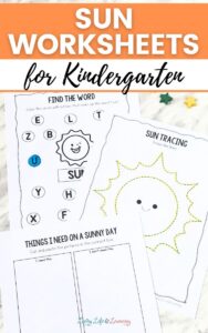 Sun Math Worksheet Sun Worksheets for Kindergarten: Engaging Printables