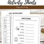 Two activities included in the Ten Plagues Activity Sheets