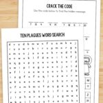 Two Ten Plagues Activity Sheets on a table