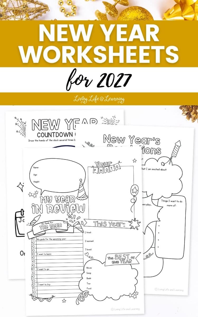 pages included in the New Year Worksheets for 2027