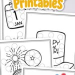 pages included in the New Year Do a Dot Printables
