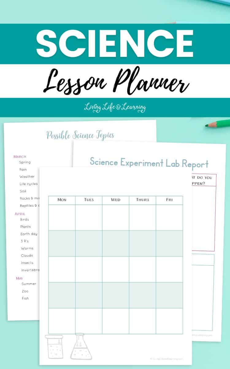 pages included in the Science Lesson Planner