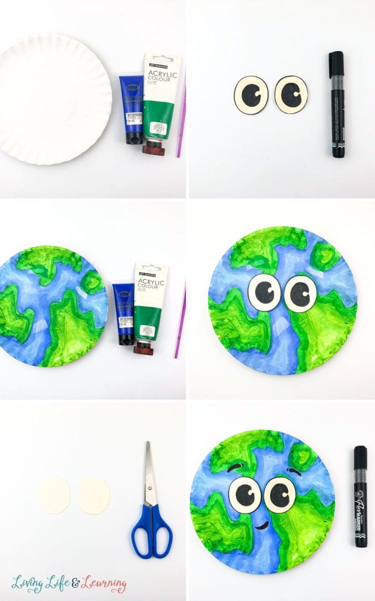 process of Paper Plate Earth Craft