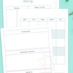 four Science Lesson Planner pages on a table
