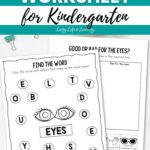 Two pages included in the Eyes Worksheet for Kindergarten