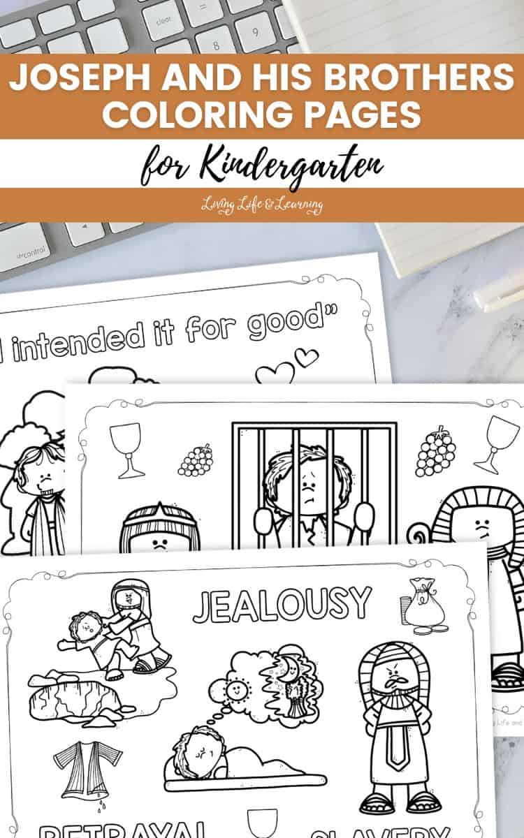 Joseph and His Brothers Coloring Pages for Kindergarten on a table