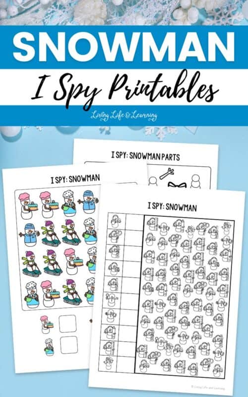 Snowman I Spy Printables: Count and Play Activity for Winter