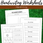 pages included in the Sports Handwriting Worksheets